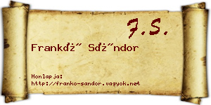 Frankó Sándor névjegykártya